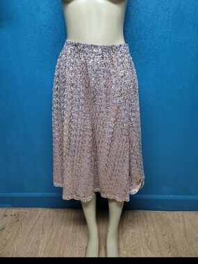 Little Mistress Blush Sequin Midi Skirt